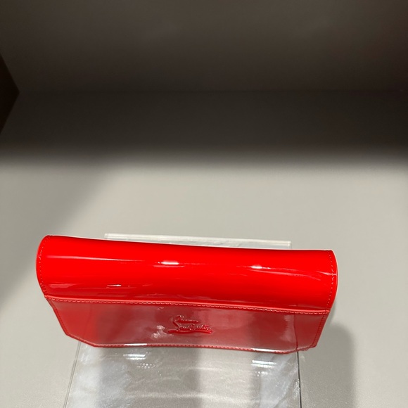 CHRISTIAN LOUBOUTIN SIGNATURE RED VINYL FAUX PATENT MAKEUP CLUTCH NWOT - Picture 11 of 15